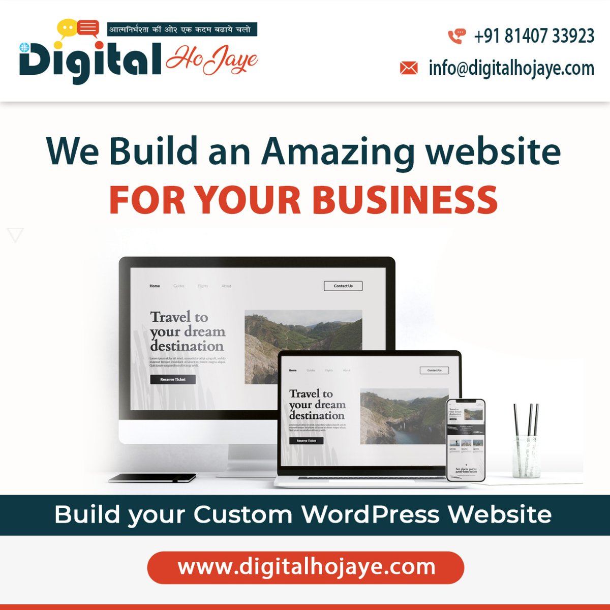 Digitalhojaye's tweet photo. We build an Amazing Website for your business.

✔️ We build your custom website from scratch with your ideas and vision.

✔️ We'll build a website that is beautiful, 

#wordpress #wordpresswebsite #wordpresswebsites #wordpressbuilder https://t.co/PZngZkLALi