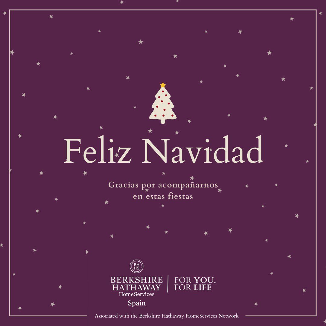 Desde Berkshire Hathaway HomeServices Spain, les deseamos una muy Feliz Navidad 🎄