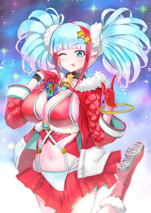 毎年この日になると、なぜ日本人はキリスト教徒でもないのにクリスマスを祝うのか?とか言われますが愚問極まりない…サンタコスのえっちでカワイイ女の子が見られるからに決まってんじゃーーーーーっん!!#パズドラ #パズドライラスト 