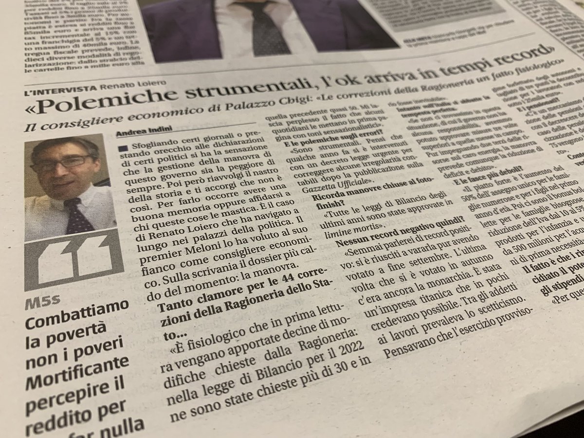 IndiniAndrea's tweet photo. “Tutte le leggi di Bilancio degli ultimi anni sono state approvate in limine mortis”. Su @ilgiornale mia intervista a @RLoiero che smonta tutte le balle della #sinistra sulla #Manovra https://t.co/rIfwZZYr5S