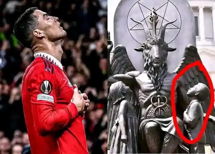 The new Ronaldo celebration is one of the Illuminati symbolic signs. Y3 bl33 o