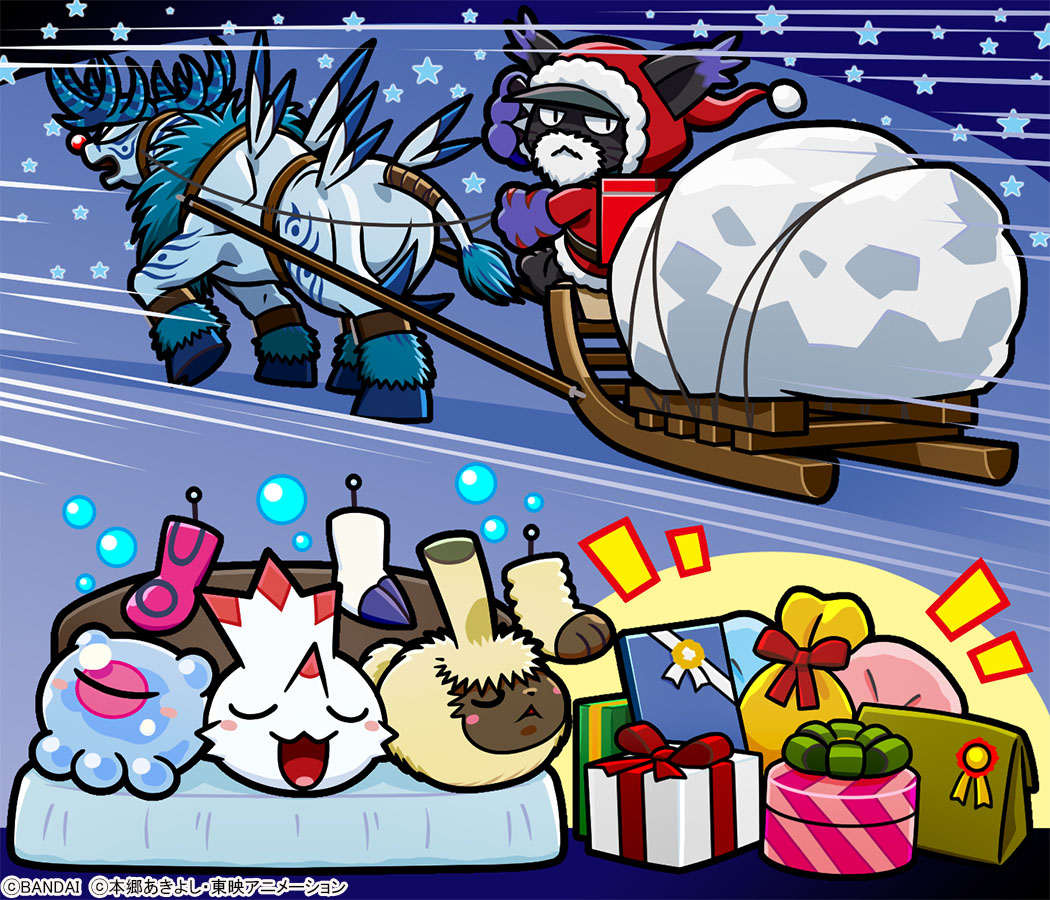 Digimon_Freaks's tweet photo. 🎅🎁❄️ #FelizNavidad 💕⛄️🎄
Montado en un trineo tirado por #Moosemon, #BlackTailmon Uver ha venido a entregar muchos regalos a todos los niños pequeños #Digimon.
Que tengais una maravillosa #Navidad todos~🥳 https://t.co/TMcNuqd8hE