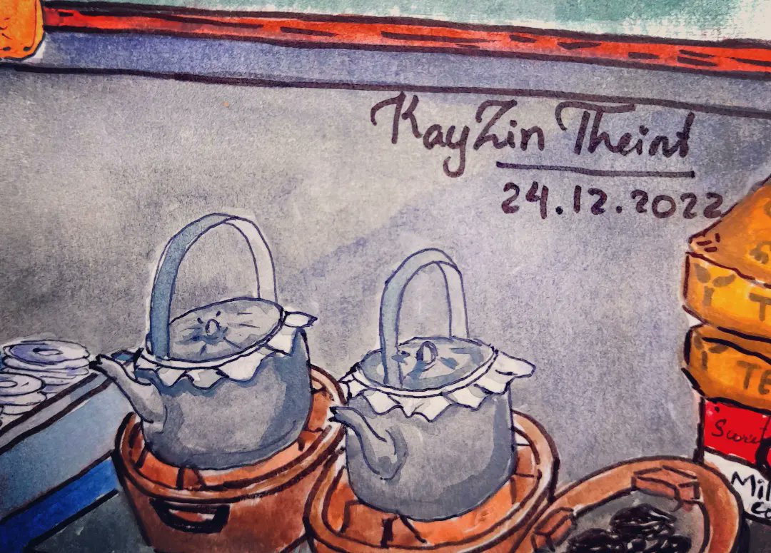 Burmese Tea Shop(လဘ္ဘက်ရည်ဆိုင် ) 📻☕🍃

#gouache
#gouacheart 
#gouachepainting 
#gouacheillustration 
#gouachepaint 
#burmesevintage
#vintagevibe 
#tea
#teashop 
#practice