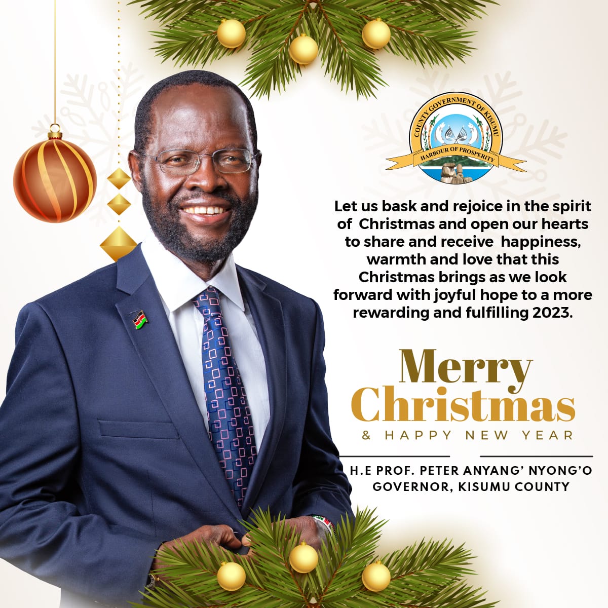Blessings upon you and your families this holy season. Receive best wishes from H. E. Gov. Prof. @AnyangNyongo #MerryChristmas #MerryChristmas2022