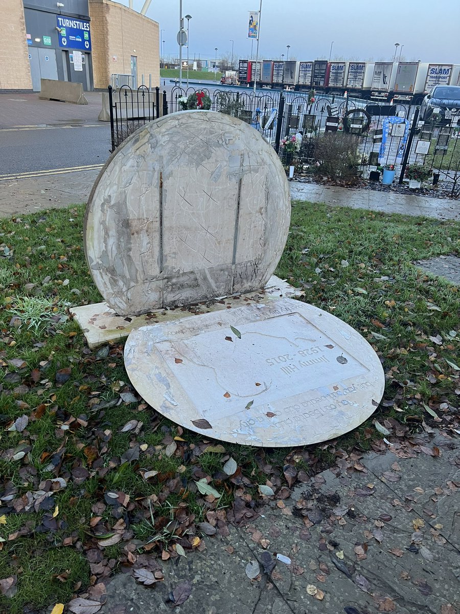 Just popped up to <a href="/CBSArena/">Coventry Building Society Arena</a> to visit the <a href="/Coventry_City/">Coventry City</a> Memorial garden and the Jimmy Hill Memorial feature is broken. I know it’s Christmas and everywhere busy/closed but please can it be fixed in New Year? Might be worth coming and moving the fallen part to keep it safe 🤞💙