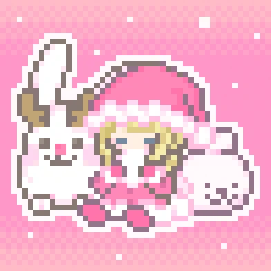 しろいおヒゲと赤鼻と(かげさん  のキャラクター、トランさんとジャッカロープちゃんのファンアートです) #pixelart #fanart 