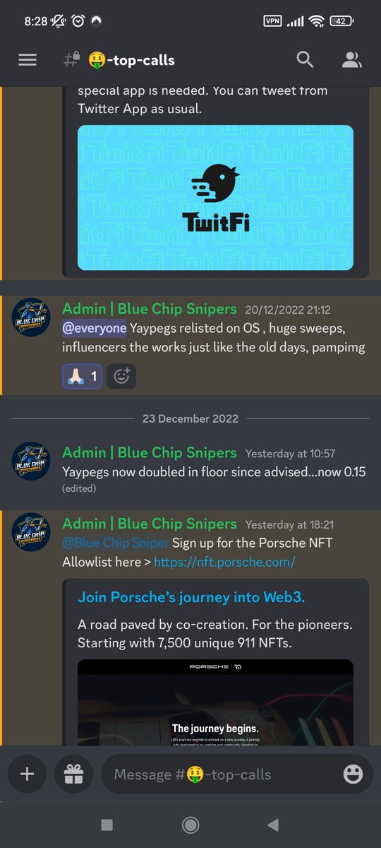 BlueChipSniper's tweet photo. Our pass costa just 0m01 eth but with #nft info like this its priceless ...@yaypegs is now over 0.2 floor 0.04 when advised thats a fair bit of profit for a 0.01 pass 🔥 https://t.co/OZEdtrs4VB