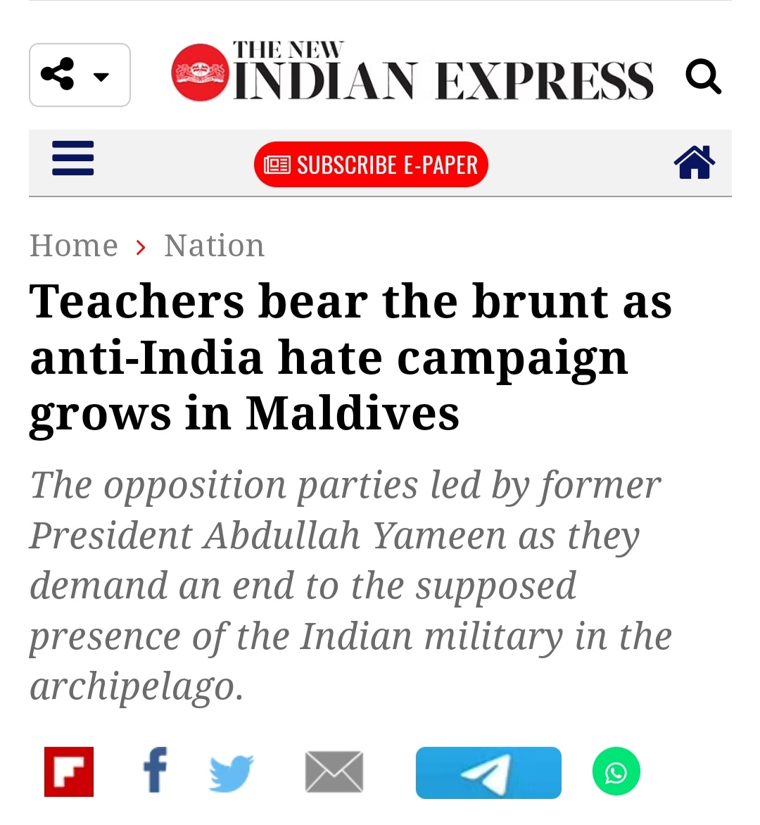 A Maldivian politician named Abbas Adil Riza has called upon his radical supporters to attack the In...