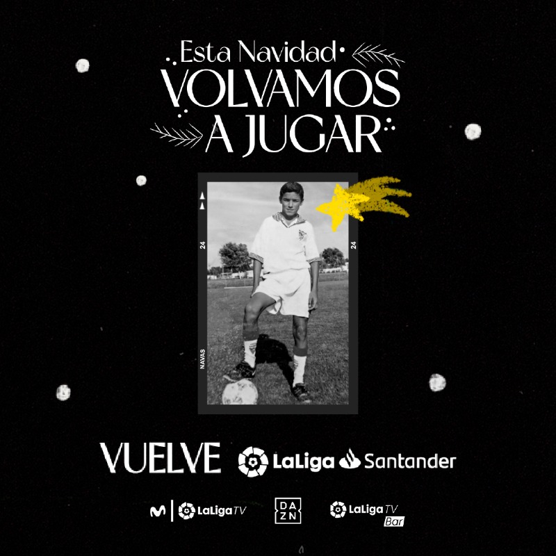 SevillaFC's tweet photo. 🎄 @JNavas, protagonista del spot navideño de @LaLiga con motivo del regreso de la competición. ⚽️🎅

#WeareSevilla #VolvamosAJugar