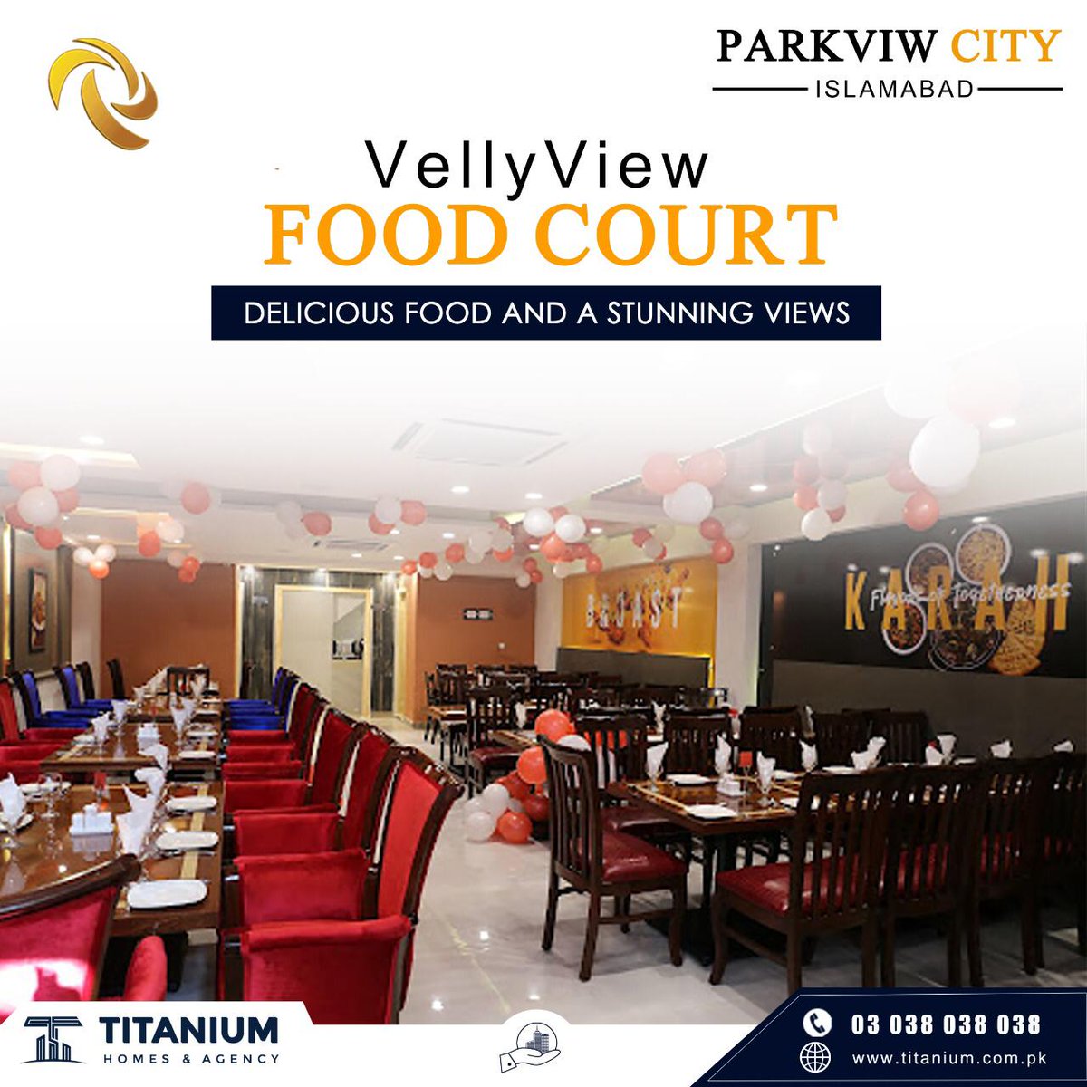 titanium_agency's tweet photo. Delicious Food and Stunning View. Dining at a restaurant with a good view elevates your mood and makes the entire experience memorable. Park View City Islamabad Introducing Valley View Food Court. 

Experience The Best 
Titanium Agency And Homes 
03 038 038 038 https://t.co/uAhlpBEX5J