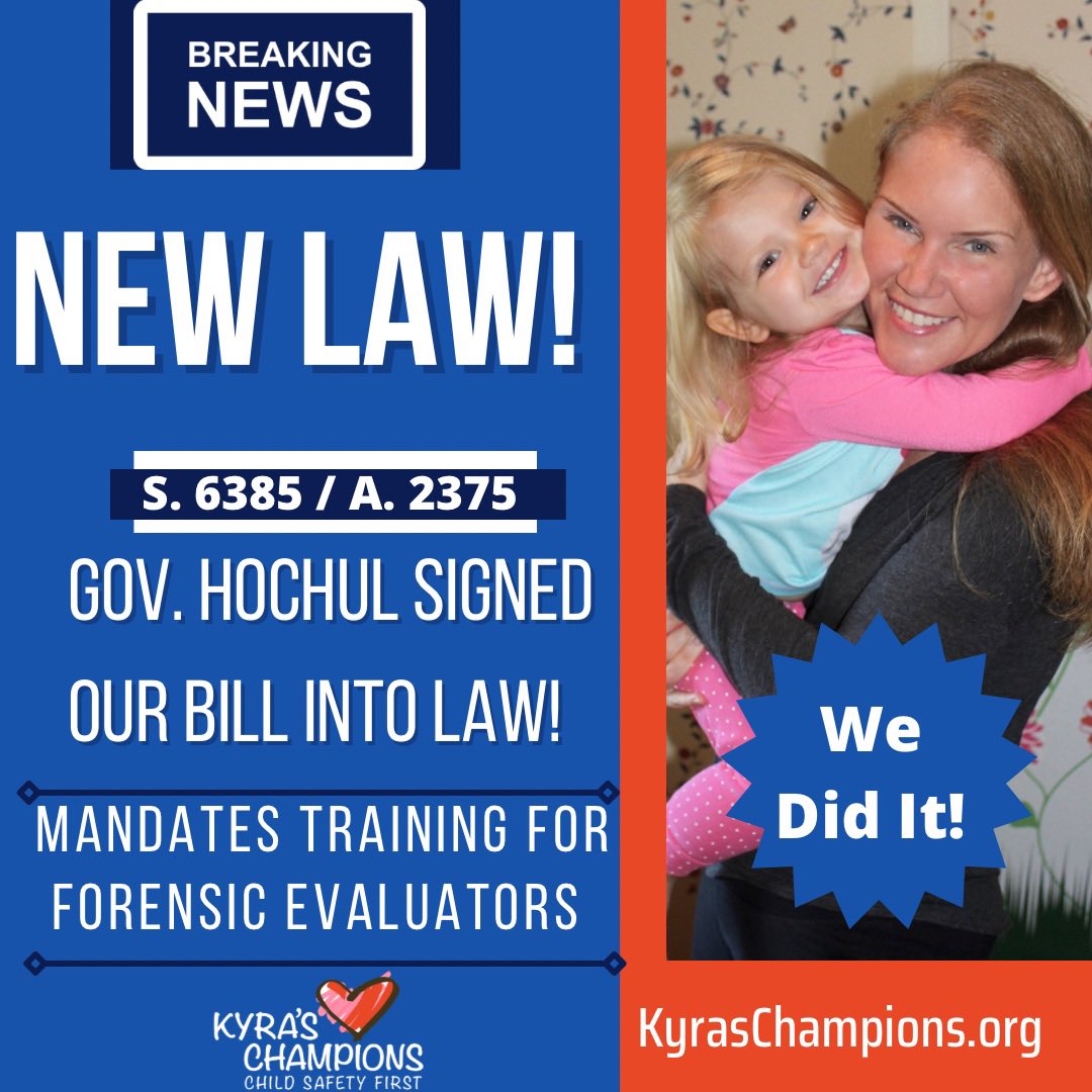 KyrasChampions's tweet photo. Because of Kyra, today, NY has a NEW law to help protect children in custody cases from abusive parents. 

This was a tremendous of work to make this a reality.

I miss Kyra every second of every day.

Thank you @JeffreyDinowitz @SenatorHoylman @GovKathyHochul! 
#ChildSafetyFirst https://t.co/xZWcxvBexU