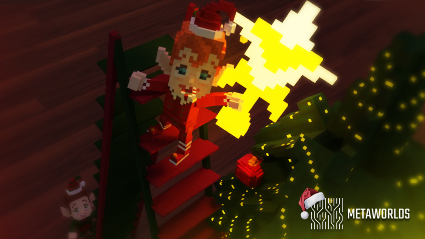 🧝‍♀️Eddie and Elfie are busy decorating our Christmas tree and preparing for a festive celebration! Yes, it's this time of the year! 🎉🎄 <a href="/TheSandboxGame/">The Sandbox</a> #meta_worlds #NFT #metaverse #TheSandboxGame #elf #christmas #voxel #voxelart #gaming