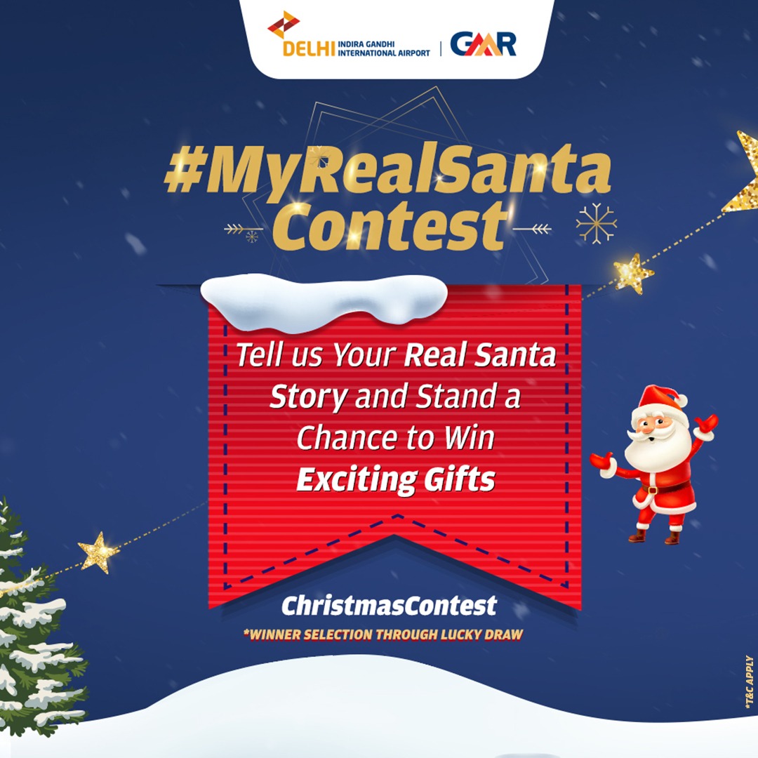 #MyRealSantaContest: Who is that special person who brought you newer flights of success? 1. Post your story with #MyRealSanta 2. Tag your Real Santa 3. Invite 3 friends T&C apply: bit.ly/Christmas_TnC #DelhiAirport #DELairport #DELairportcontest #ChristmasContest #Gifts