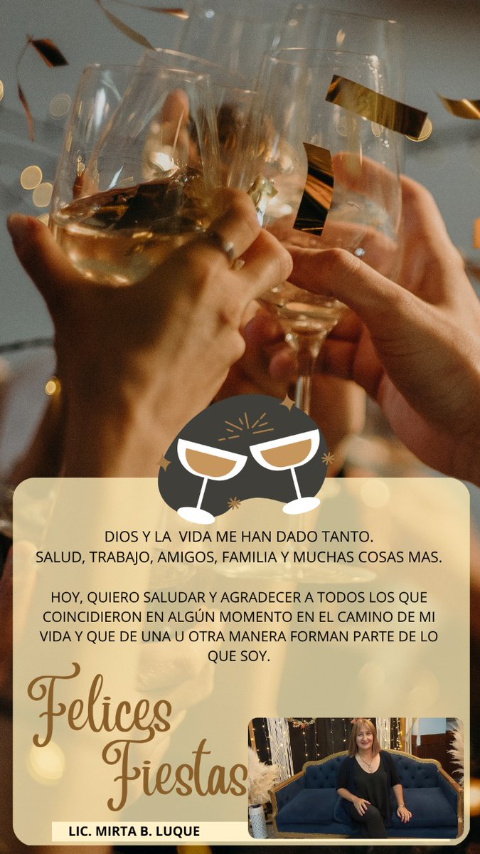 MirtaBLuque's tweet photo. Brindemos por salud, paz, amor y trabajo para todos. https://t.co/G6VQQvlpMS