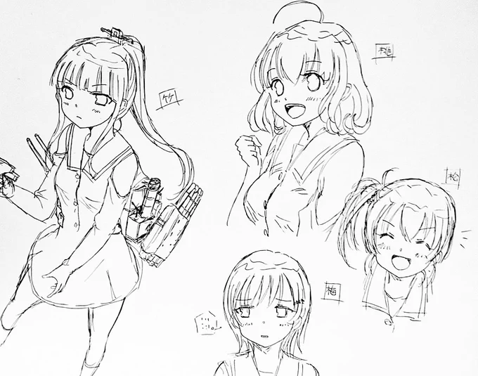 オリジナル艦娘は松型や橘型描いてました(*'ω`*)姉妹いっぱい 
