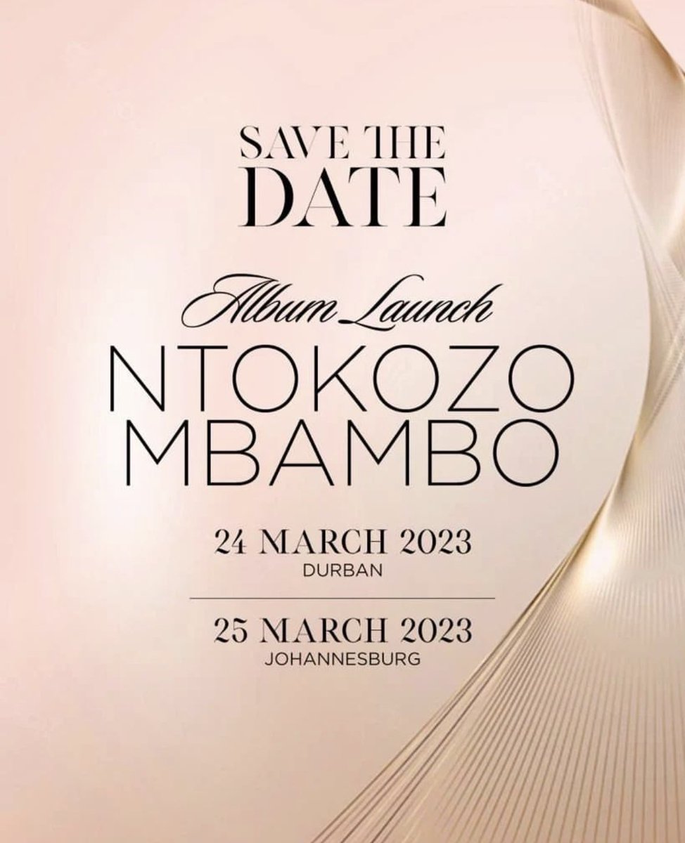 NtokozoMbambo's tweet photo. This one is going to be special. I already know it!!! Join me in Durban or Johannesburg ✨ or both 👀 

Keep checking in for more details…

#ntokozombambo #albumlaunch2023 #2023gospelmusic #newgospelmusic #kokorecords https://t.co/kPnAqiwGHf