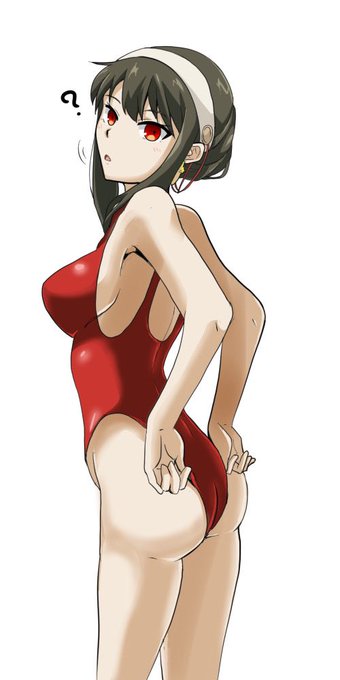 メリクリ〜_(:3」z)_とにかく赤いハイレグが似合う女性を描きまくるキャンペーン中!SPY×FAMILYのヨルさんを再びハイグレ姿に…サンタカラーだよねコレは 