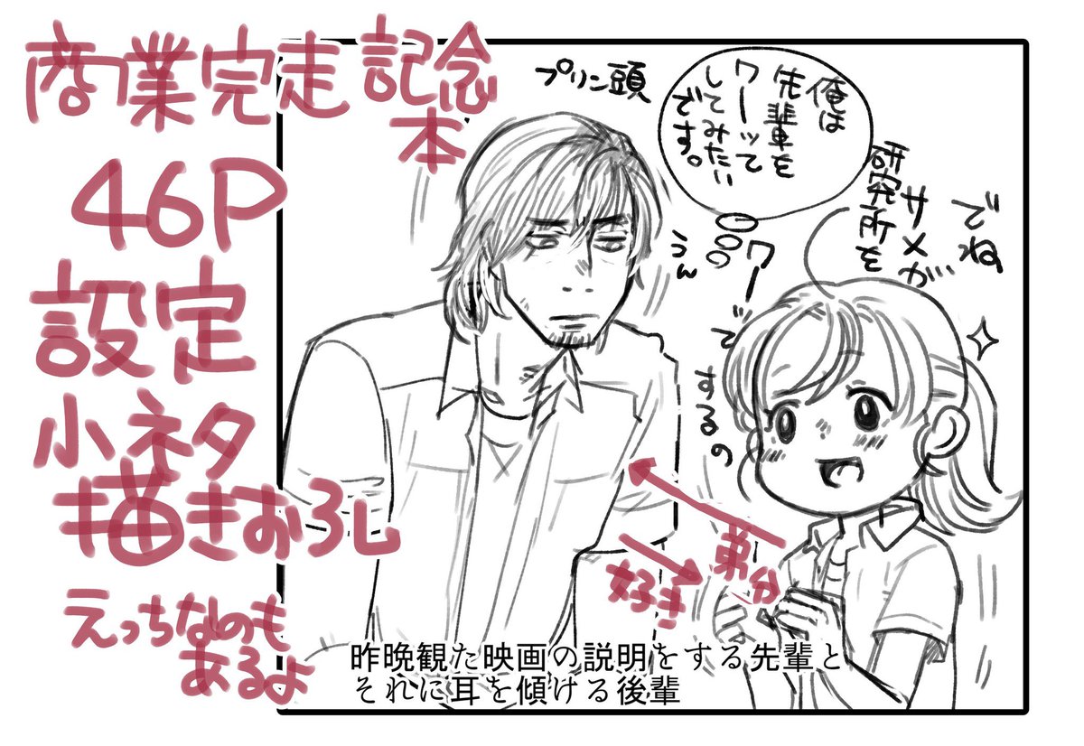 【お知らせ】商業連載作品のスピンオフ同人誌公開しました〜。46pありますので年末年始のお暇な時間にどうぞ🐱
[R-18] 【オリジナル男女】先輩×後輩同人誌web再録 | ハシモトあい #pixiv https://t.co/2sBRVOu9TP 