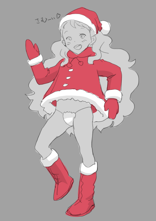 去年のクリスマス絵はこれだったから今年はがんばった 