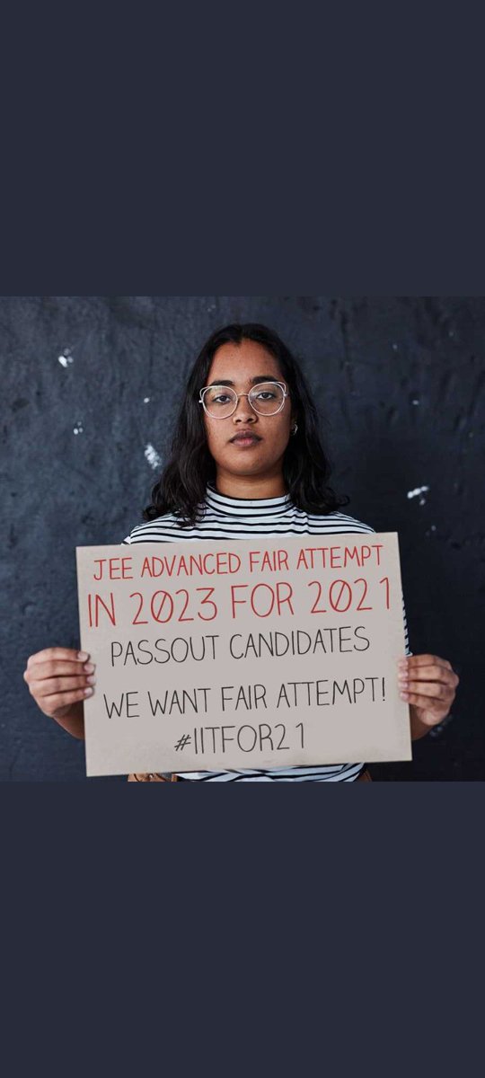 AbhiK12393683's tweet photo. We request to JAB . please allow to give an extra advanced attempt for 2021 pass out students who have not exhausted both the advanced attempt .
#iitfor21 @IITGuwahati @iitbombay @iitdelhi @IITroLLzII https://t.co/kVoEClYOow