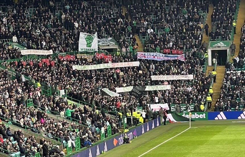 Celtic fans banners today at home Vs St Johnstone 

<a href="/CelticFC/">Celtic Football Club</a>