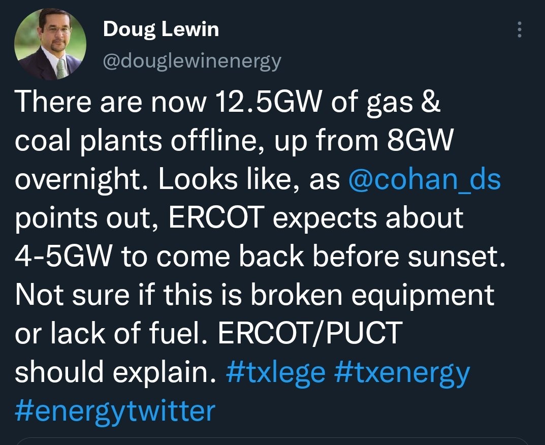 Ben_Inskeep's tweet photo. Fossil fuels are failing in cold weather across the nation. We have been sold a myth about their reliability https://t.co/fZjcSlg4A8