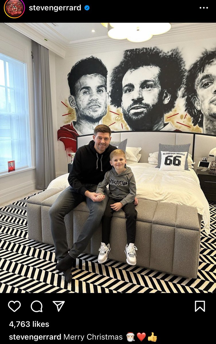 Steven Gerrard on Instagram. Beauty of a room that.