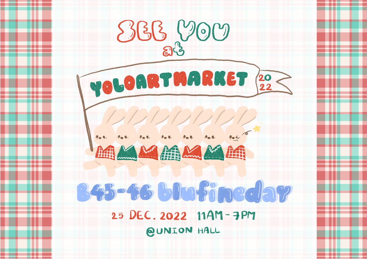 finedaylemonade's tweet photo. รอเจอทุกๆคนพรุ่งนี้ที่งาน @yoloartmarket นะคะ🎄✨ แวะมาทักทายและเลือกดูของน่ารักๆของพวกเรา @finedaylemonade &amp; @_fragurl  &amp; @theblu_____ กันได้ที่บูธ B45-46 blufineday เลยน้า 

🗓 25 DEC. 2022
📍 Union Hall, Union Mall
⏰ 11AM-7PM https://t.co/H1mdHgw95G
