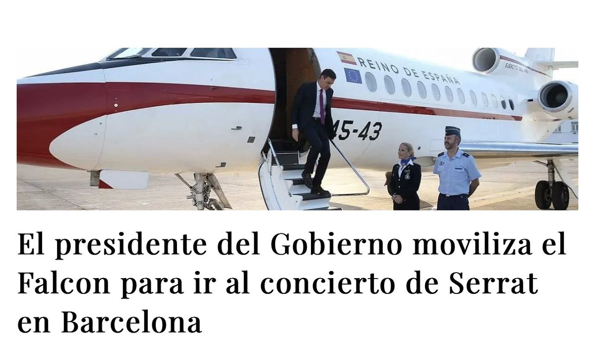 FroilLannister's tweet image. Pedro Sánchez se ha hecho un regalo de Navidad con nuestro dinero: jet privado con su mujer para ir a un concierto de Serrat. Los impuestos son para Sanidad, Educación y para que Sánchez se vaya de conciertos con su mujer.