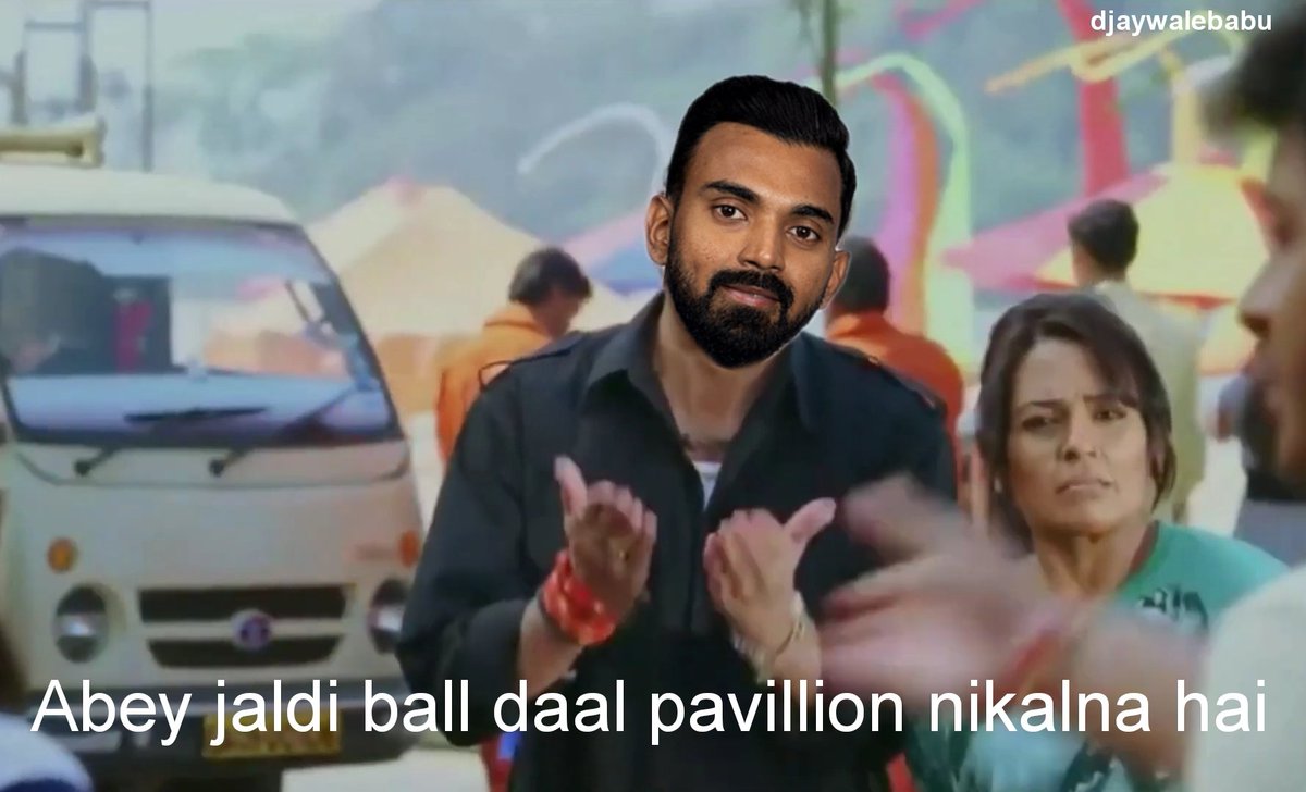 djaywalebabu's tweet photo. KL Rahul as soon as he reaches to crease nowadays #INDvBAN https://t.co/Wnsjs4ib6b