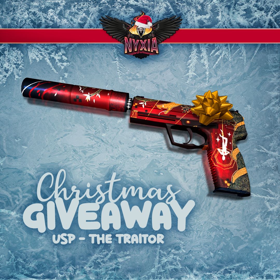 NYXIA_eSports's tweet photo. Team NYXIA wünscht frohe Weihnachten 🎅🎄🎁

Zum Jahresende verlosen wir noch eine USP | Traitor in FT! 

🔥 How to enter:
➡️ Follow @nyxia_esports
➡️ Like diesen Post
➡️ Tag 2 Mates mit #xmas 
➡️ Retweete diesen Tweet

Der Gewinner wird am 01.01.2023 gezogen.

#GIVEAWAY #csgo https://t.co/uu5A7YvPVJ