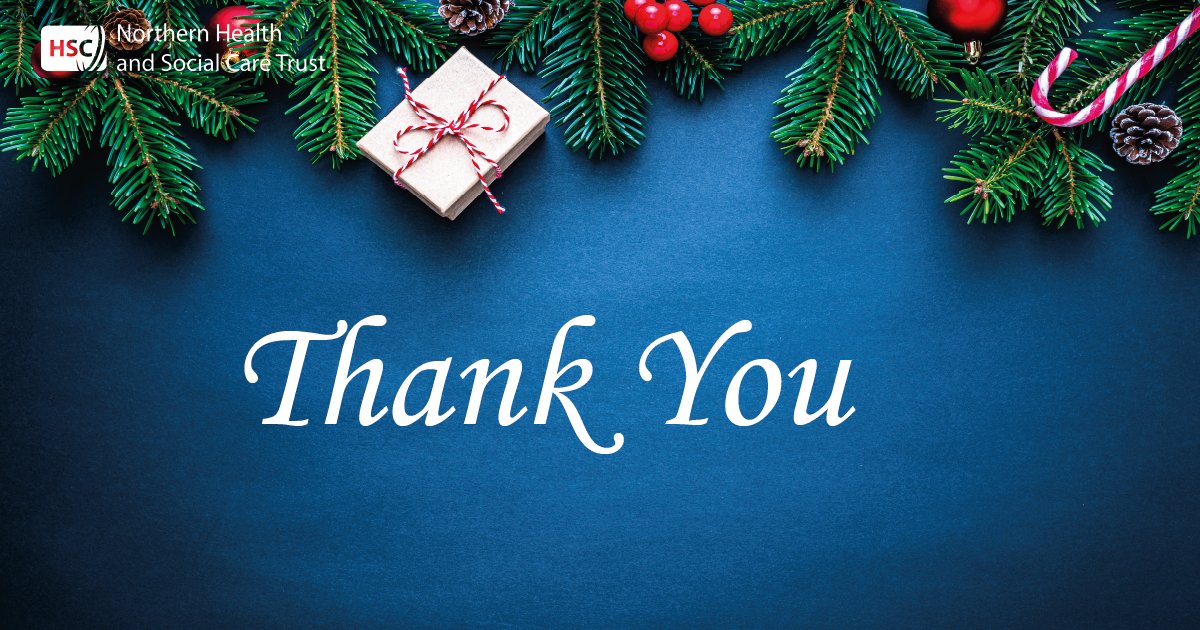 Thank you to those staff who are working over the festive period, we are grateful for your support, compassion and dedication.