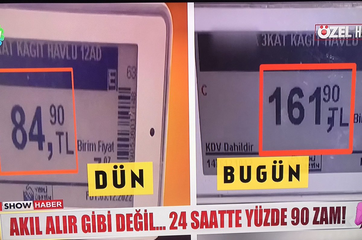 Asgari ücret zammı çalışanın cebine girmeden Ürünlere 1 günde yüzde 90 zam yapan fırsatçılara KAYYUM ata Reis.

Halk olarak arkandayız!
