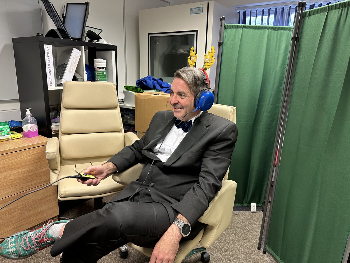 All dressed up for a pre-Christmas #hearingtest the other day, courtesy of <a href="/AardvarkHealth/">Aardvark Occupational Health</a>