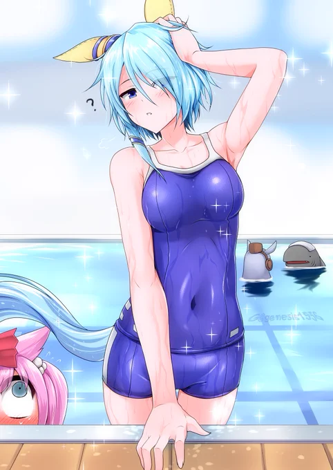 #くそ寒いので水着絵を貼るウマ娘達にも温められたいです… 