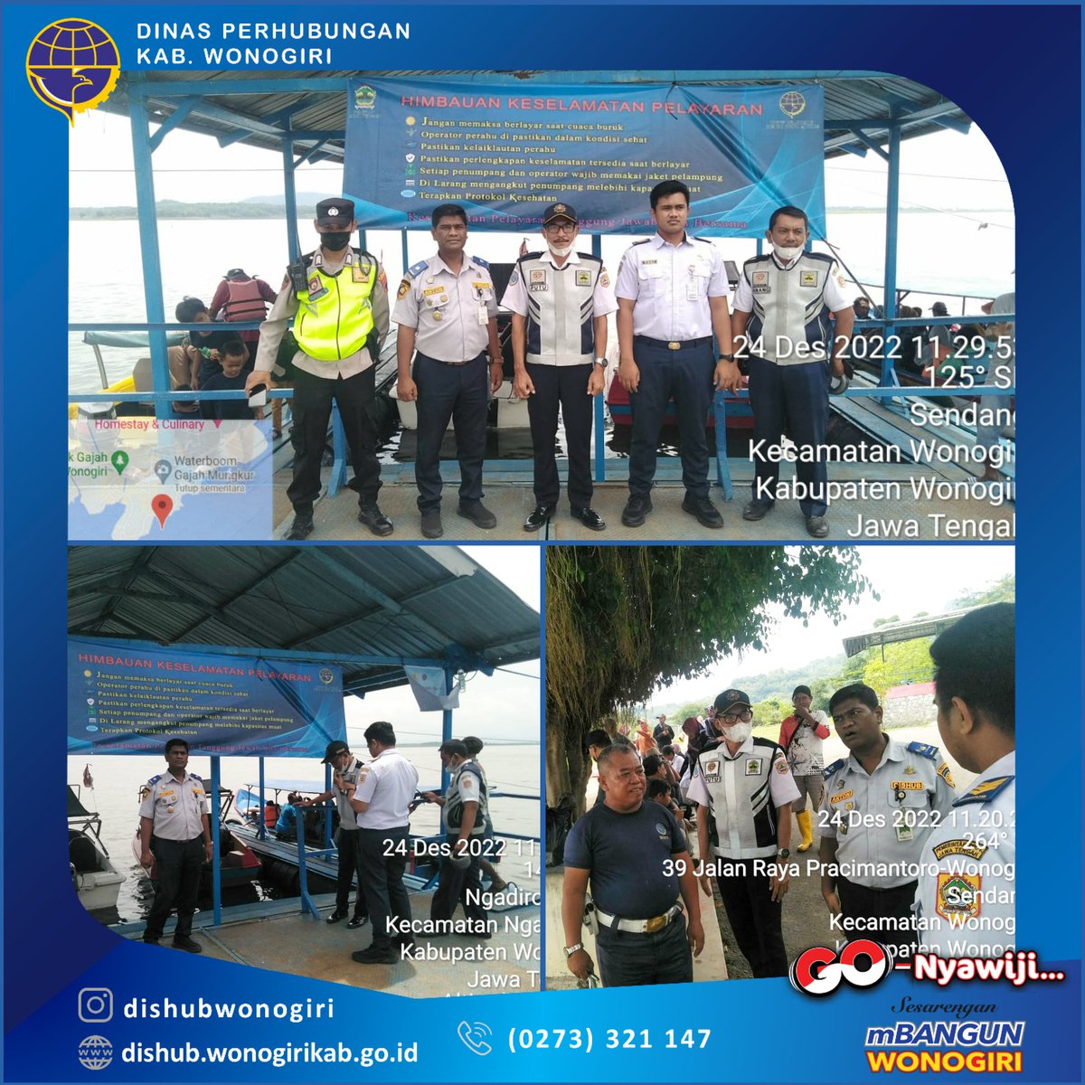 Pemasangan Himbauan Keselamatan Pelayaran oleh BPSPP Wilayah III Dishub Prov Jateng bersama Seksi LLASDP Dishub Wonogiri di Obyek Wisata Waduk Gajah Mungkur. (24/12)
#wonogiri 
#bupatiwonogiri 
#pakjekek 
#jokosutopo
#gonyawiji
#sesarenganmbangunwonogiri
#dishubwonogiri