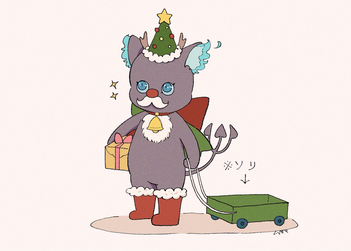 box christmas blue eyes bell tail gift no humans  illustration images