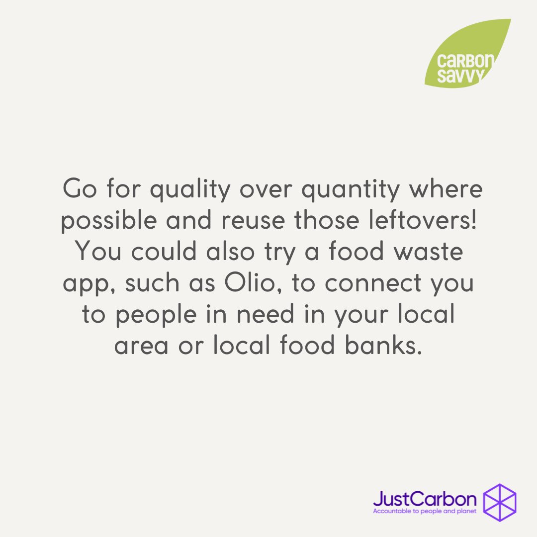 #Holiday #Countdown #ClimateAction 24/ #Reduce your #FoodWaste Go for quality over quantity where possible and #reuse those #leftovers! You could also try a #food #waste app, such as @OLIO_ex, to connect you to people in need in your local area or #local #FoodBanks. #Christmas