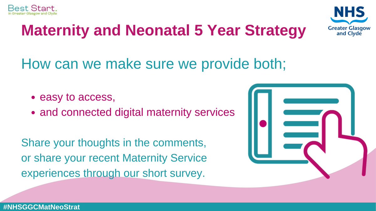 NHSGGC's tweet photo. Please use the link below to share your experience of Maternity and Neonatal services or comment below and let us know how we can improve access to services both digital and face to face.  

https://t.co/Oquz1hVYgn 

#NHSGGC #NHSGGCMatNeoStrat https://t.co/TApmXD3a1A