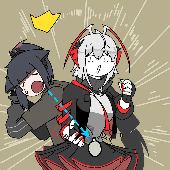 びっくりして爆弾を落としたW#アークナイツ 