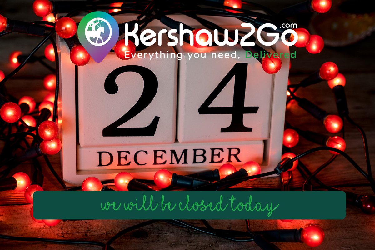 Kershaw2Go will be closed December 24th and 25th to allow our employees and drivers time to spend with family during the Christmas holiday.