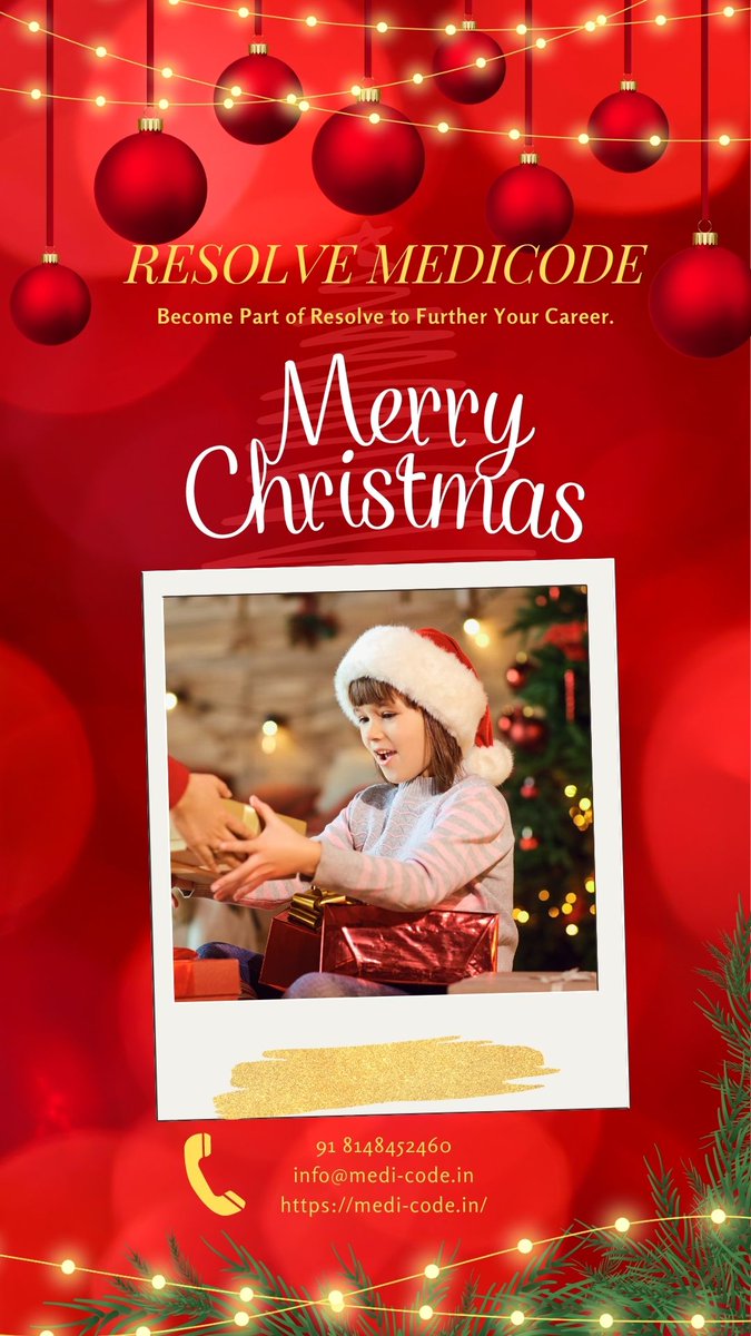 ResolveMedicode's tweet image. RESOLVE MEDICODE
medi-code.in
#medicalcodinginstitute #medicalcodingtraininginstitute #cpctraining #cpccertificationtraining #clinicaldatamanagementtraining #regulatoryaffairscourses #regulatoryaffairstraining #pharmacovigilancetraining #christmas #marrychristmas