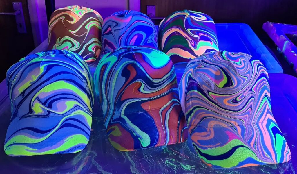 Hats for raves #fubl #uvmarbling #ravekidzuk <a href="/ravekidzuk/">Rave Kidz Uk</a>