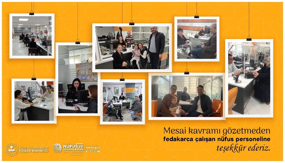 Hafta sonu vatandaşlarımıza hizmet veriyoruz❗️

Yıl sonu nedeniyle vatandaşlarımızın kimlik kartı, pasaport ve sürücü belgesi taleplerini karşılamak için personelimiz fedakarca çalışmaktadır. 

<a href="/TC_icisleri/">T.C. İçişleri Bakanlığı</a>
 
#HayatınızınHerAnında