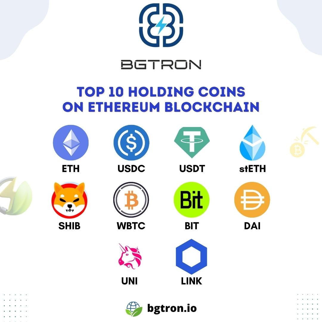 Top 10 holding coins on eth blockchain

🟢 Bgtron.io

#bgttoken #bgtron #nft #ethereum #eth