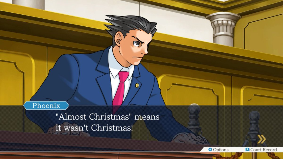 Today is the only day you can legally share this, happy Almost Christmas from Ace Attorney