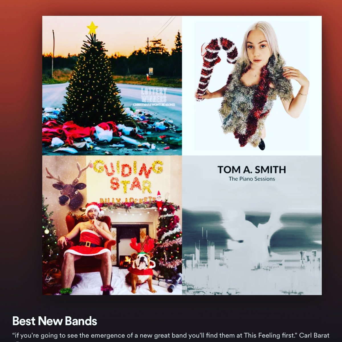 This Feeling (@this_feeling) on Twitter photo Best New Bands playlist adds week 51/2022 Merry Christmas have a cracker see you in 2023! βππ
<a href="/LotteryWinners/">Lottery Winners</a>
<a href="/lauranhibberd/">Lauran Hibberd</a>
<a href="/billylockett/">Billy Lockett</a>
<a href="/tomasmithmusic/">TOM A SMITH</a>
<a href="/voodo0s/">VOODOOS</a>
<a href="/LowLyingSun/">Low Lying Sun</a>
<a href="/tomrogan8/">Rogan</a>
<a href="/The_Resolutions/">The Resolutions</a>
<a href="/Velvetbandgla/">Velvet</a>
<a href="/NTNLRAIL/">NTNL RAIL</a>
& more π₯π₯
open.spotify.com/playlist/3ku8Lβ¦ Best New Bands playlist adds week 51/2022 Merry Christmas have a cracker see you in 2023! βππ
<a href="/LotteryWinners/">Lottery Winners</a>
<a href="/lauranhibberd/">Lauran Hibberd</a>
<a href="/billylockett/">Billy Lockett</a>
<a href="/tomasmithmusic/">TOM A SMITH</a>
<a href="/voodo0s/">VOODOOS</a>
<a href="/LowLyingSun/">Low Lying Sun</a>
<a href="/tomrogan8/">Rogan</a>
<a href="/The_Resolutions/">The Resolutions</a>
<a href="/Velvetbandgla/">Velvet</a>
<a href="/NTNLRAIL/">NTNL RAIL</a>
& more π₯π₯
open.spotify.com/playlist/3ku8Lβ¦