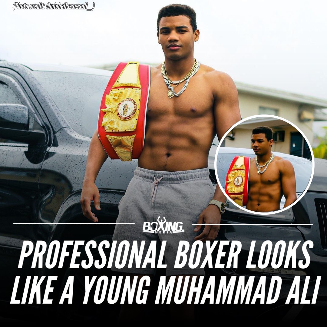 boxingmedia3's tweet photo. Professional boxer @zarzabox02, says he’s “The reincarnation” of Muhammad Ali 🐐 Do you agree?👇 #muhammadali #ali #boxing #boxingfans https://t.co/lkfEJmhWwT