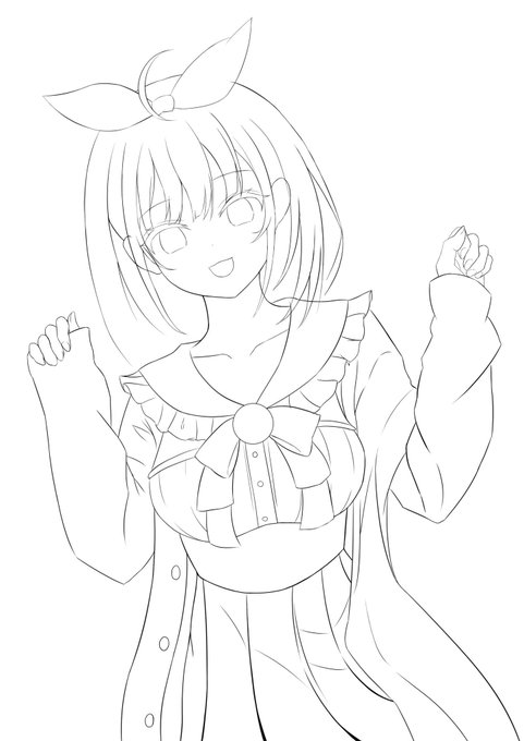 クリスマスイラストボツにしちゃったので今描いてる線画置いておきます!メリクリ! 