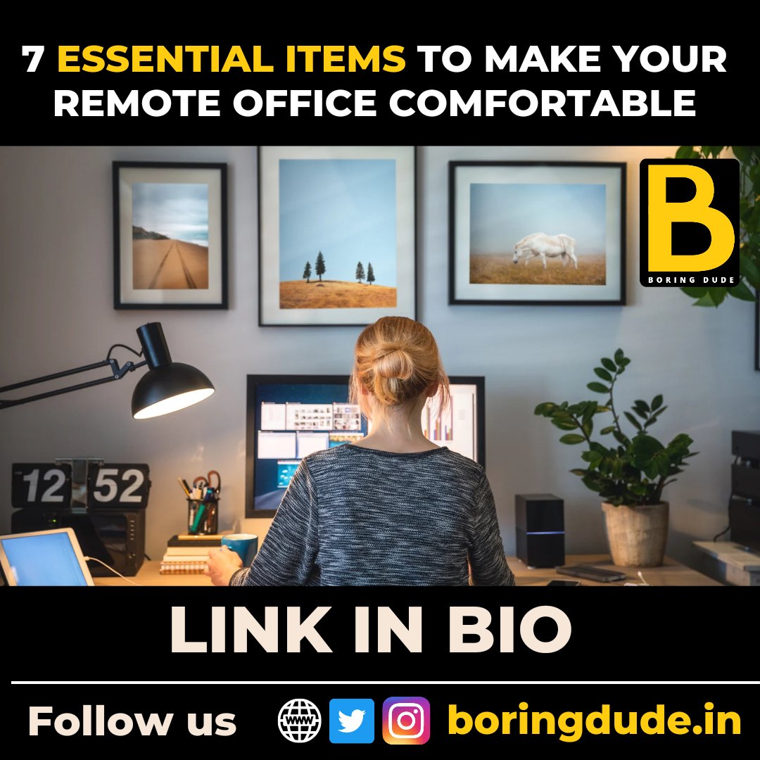 boringdudeindia's tweet photo. 7 Essential Things To Have to Setup a Home office
Check here: https://t.co/6hr20jVUuP
#boringdude #remoteoffice #productivitydesk #desksetup #jobs #education #careerdevelopment #onlinedeals #earnonline #fresherjobs #career https://t.co/OcIVQMI6Eq